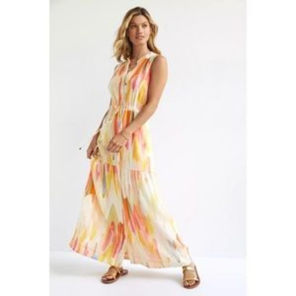 Maeve Anthropologie Deco Maxi Shirtdress NWT